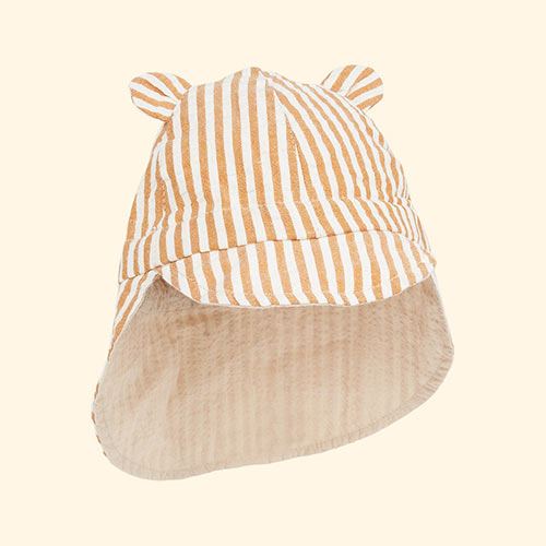 Stripe Yellow Mellow/ Creme Liewood Gorm Reversible Seersucker Sun Hat