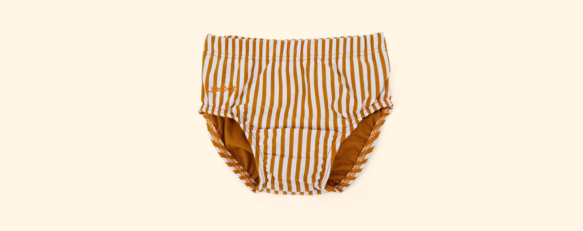 Stripe: Golden Caramel/White Liewood Anthony Baby Swim Pants Seersucker