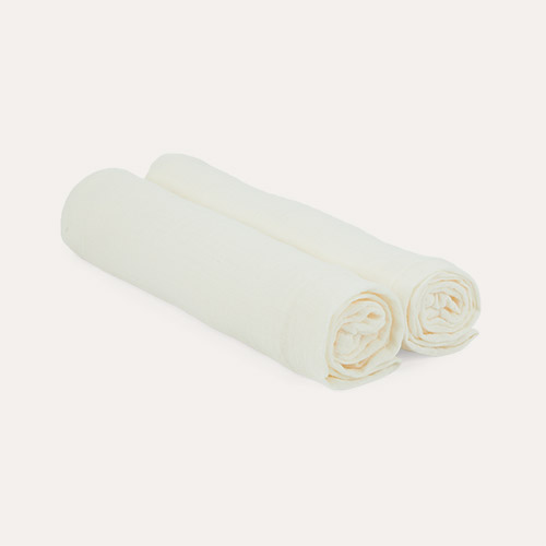 Ivory White BIBS 2-Pack Muslin Cloth