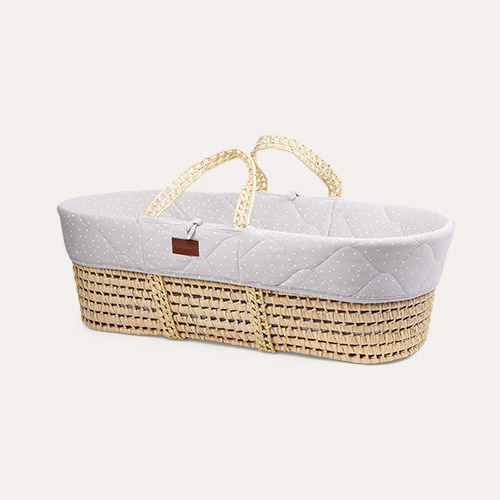 Dove Rice The Little Green Sheep Natural Quilted Moses Basket & Mattress