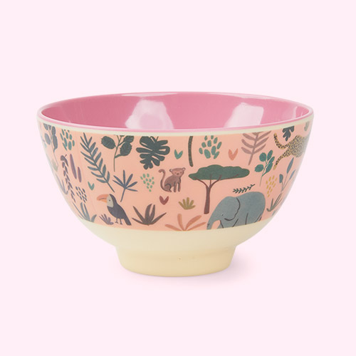 Coral All Over Jungle Animals Rice Small Melamine Printed Bowl