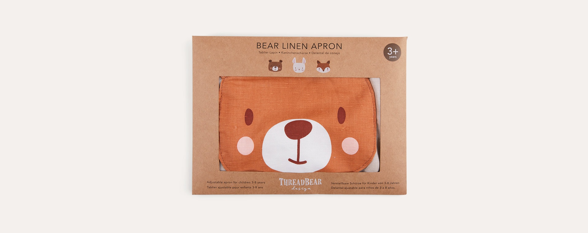 Natural ThreadBear Bear Linen Apron
