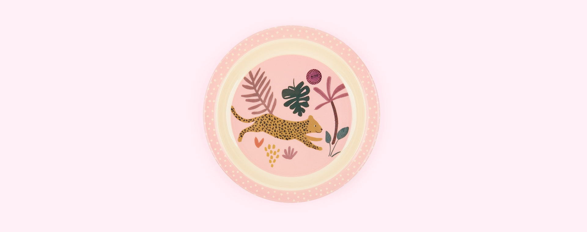 Pink Animal Jungle Rice Kids Melamine Printed Lunch Plate