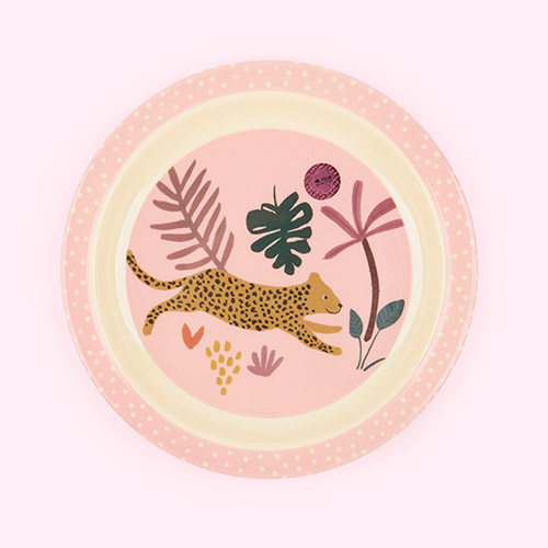 Pink Animal Jungle Rice Kids Melamine Printed Lunch Plate