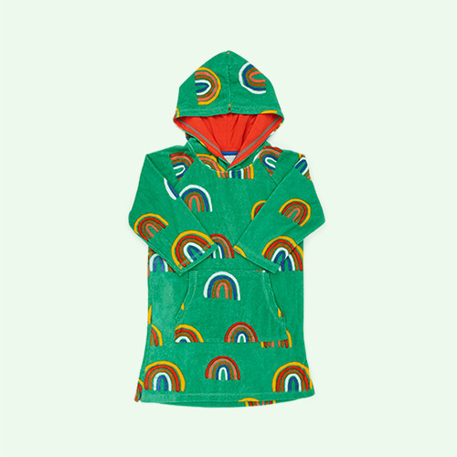 Green Rainbow Muddy Puddles Towelling Poncho