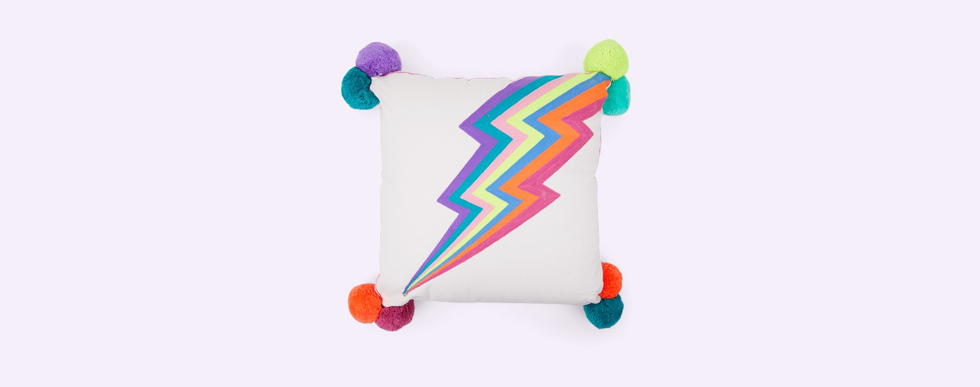 Multi Bombay Duck Lightning Bolt Embroidered Cushion