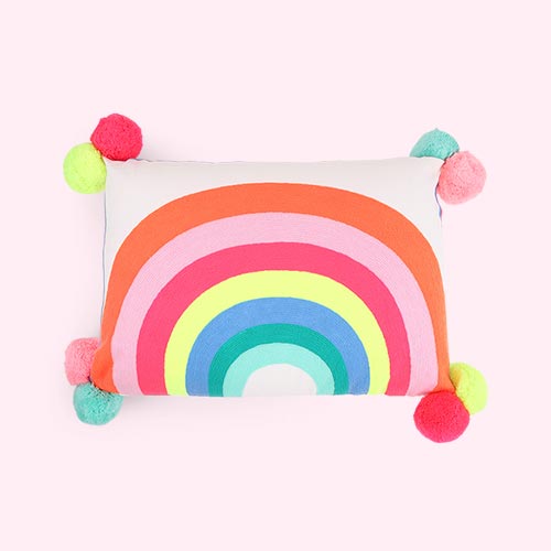 Multicoloured Brights Bombay Duck Hope Rainbow Embroidered Cushion