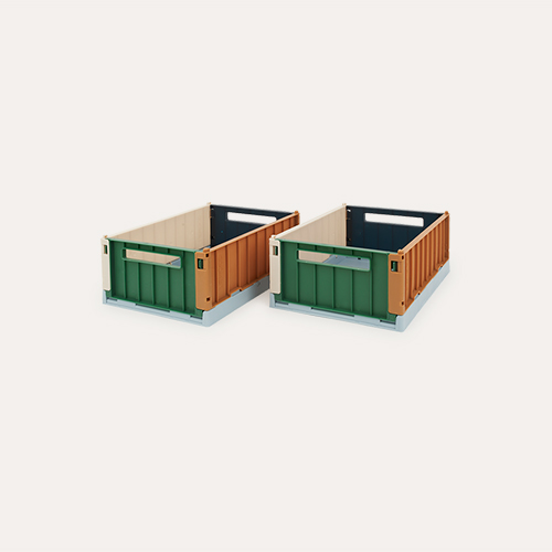 Sea Blue Multi Mix Liewood 2-Pack Weston Storage Small Crate