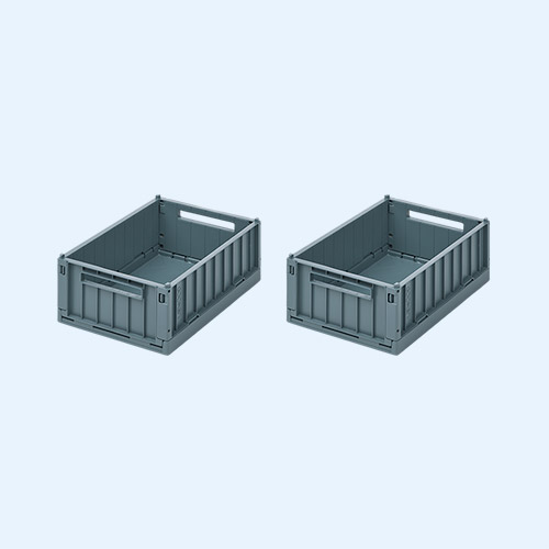 Whale Blue Liewood 2-Pack Weston Storage Small Crate