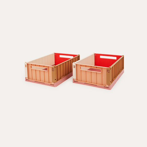 Dusty Raspberry Multi Mix Liewood 2-Pack Weston Storage Small Crate