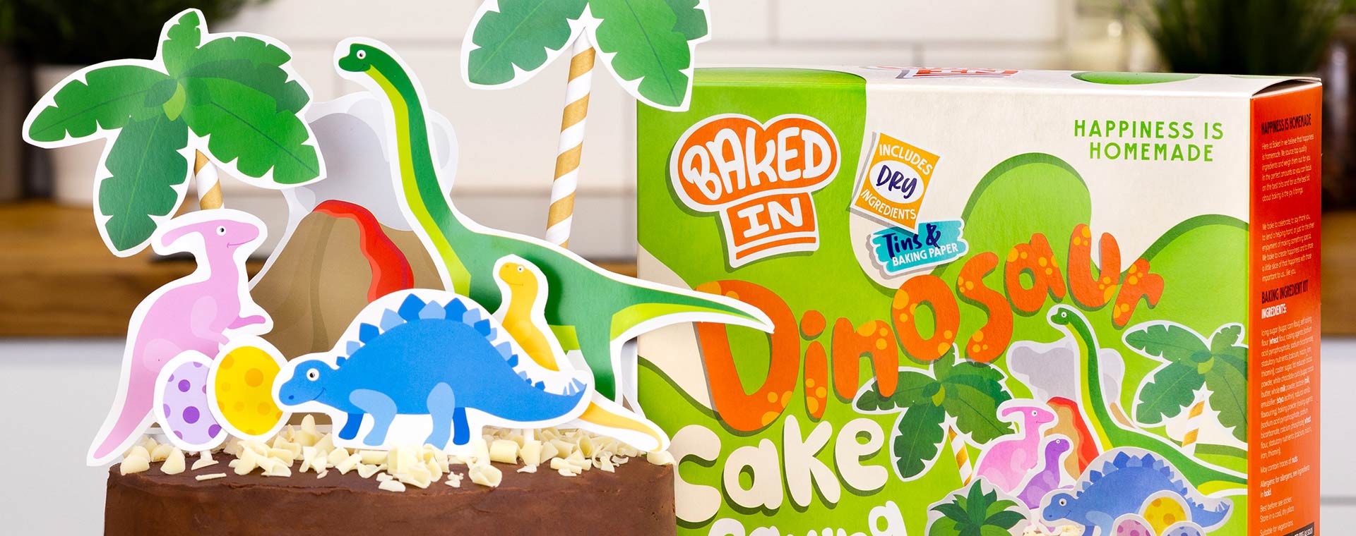 Multi Baked In Dinosaur Cake Baking Kit