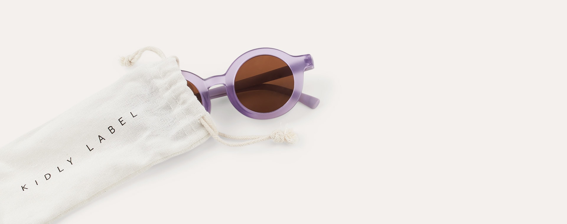Mauve KIDLY Label Round Sustainable Sunglasses