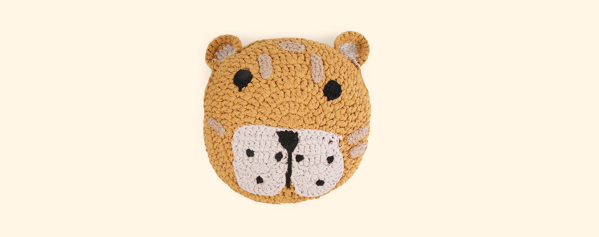 Yellow Kids Depot Leopard Crochet Cushion 40 cm