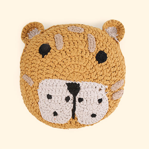 Yellow Kids Depot Leopard Crochet Cushion 40 cm