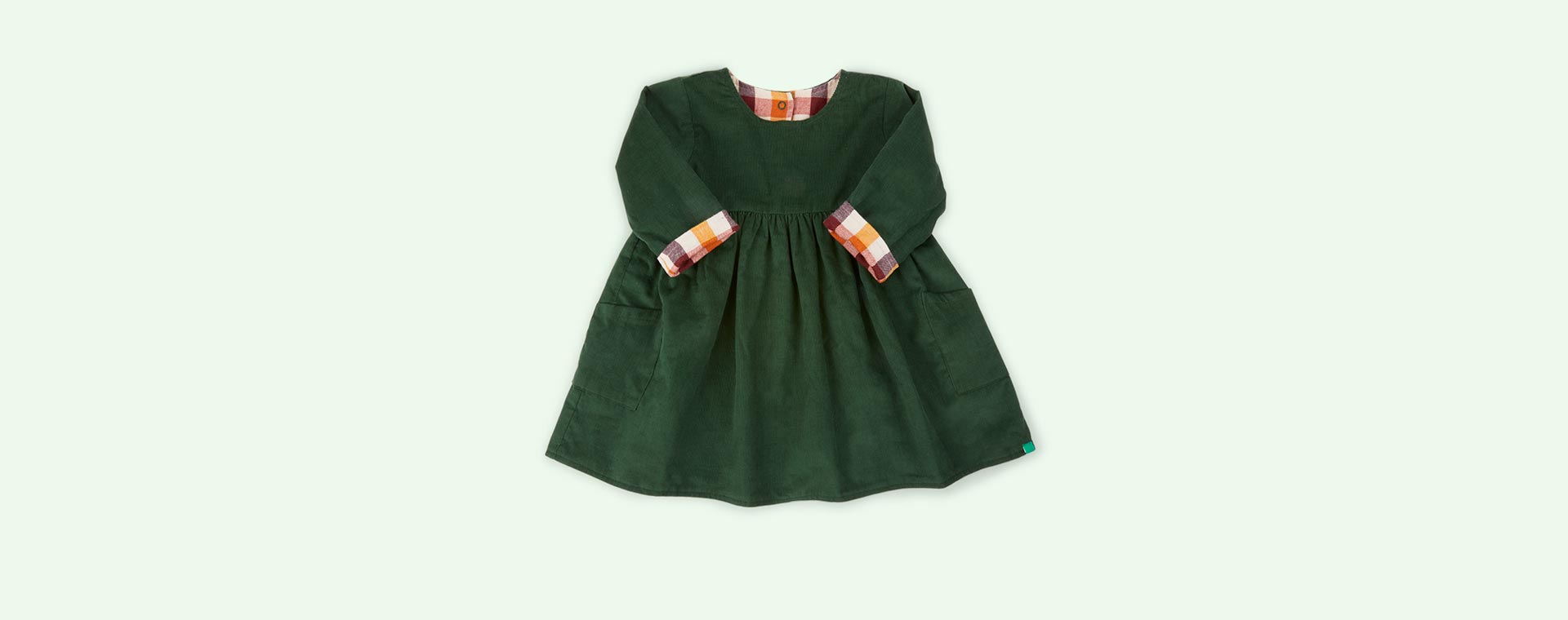 Vintage Green Little Green Radicals Day After Day Reversible Corduroy Pocket Dress