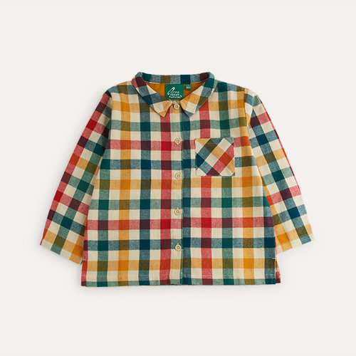 Rainbow Gold Check Little Green Radicals Checked Out & About Shirt