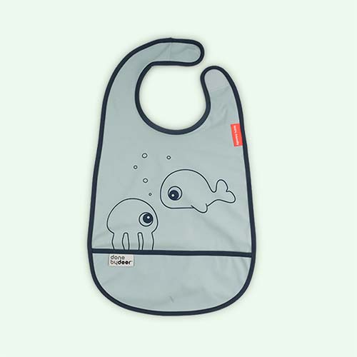 Blue Done By Deer 2-Pack Bib With Velcro Sea Friends