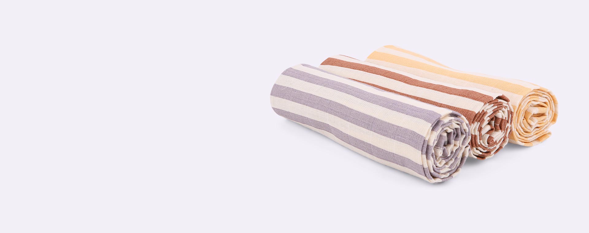 Terracotta/Lavendar/Sunlight Haps Nordic 3-Pack Muslin Cloth Set