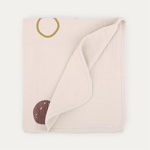 Circles Off White/Multicolour Lassig Muslin Baby Blanket