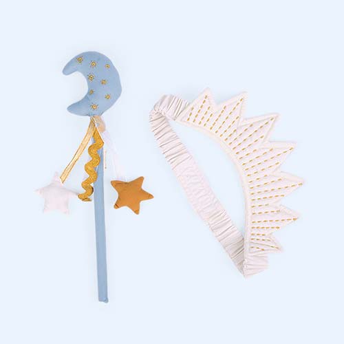 Cottage Blue & Natural Fabelab Dress-Up Moon Fairy Wand & Tiara set