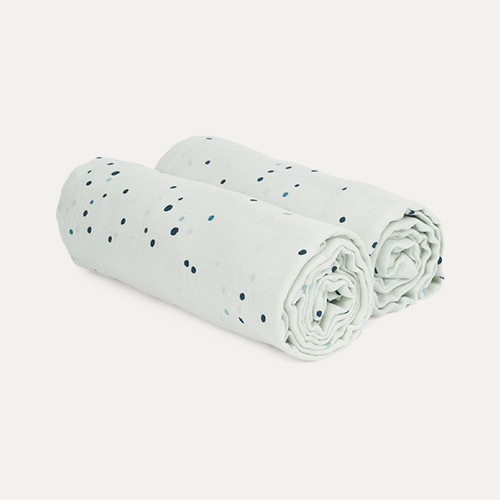 Blue Done By Deer 2-Pack Swaddle Dreamy Dots