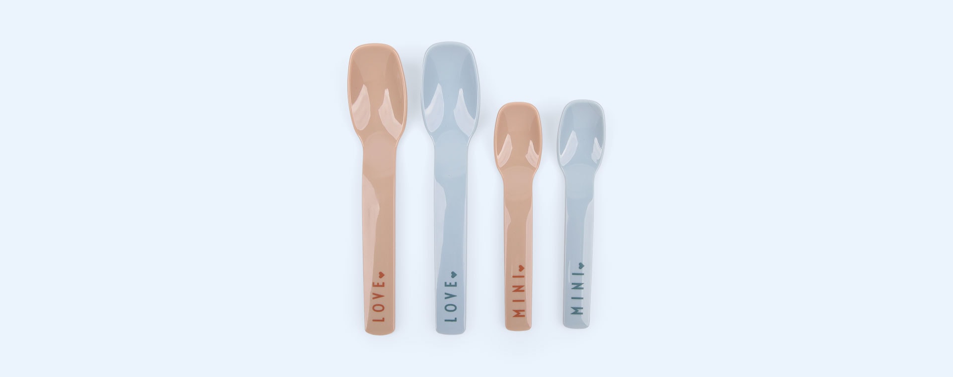 Light Blue / Beige Design Letters Mini Favourite Spoon Set