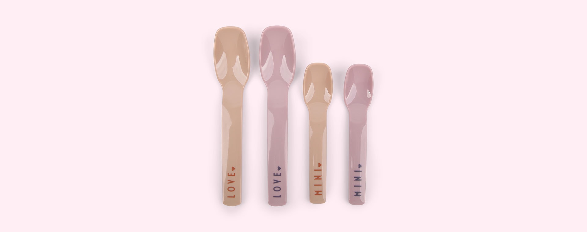 Lavender / Beige Design Letters Mini Favourite Spoon Set