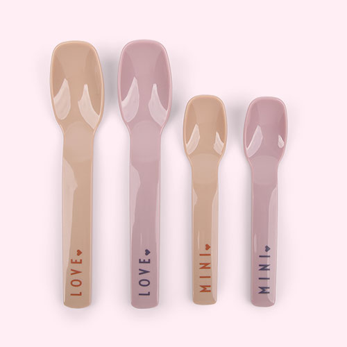 Lavender / Beige Design Letters Mini Favourite Spoon Set