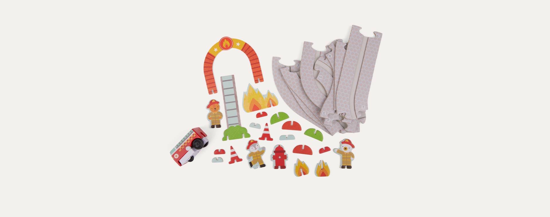 Multi Petit Collage Firehouse Wind Up & Go Playset