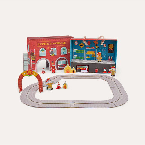 Multi Petit Collage Firehouse Wind Up & Go Playset