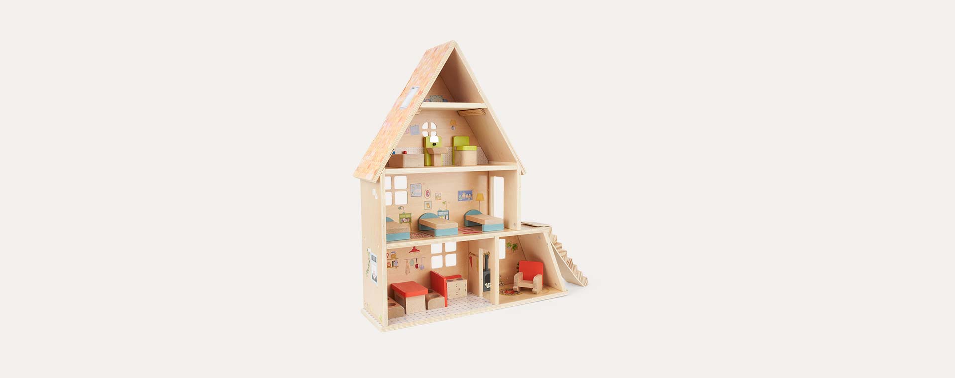 Multi Moulin Roty Doll's House With Furniture
