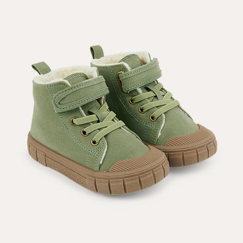 Moss KIDLY Label Canvas High Top Trainers