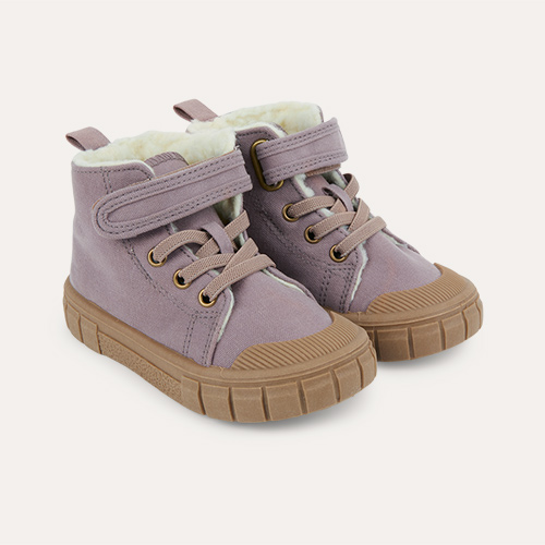 Plum KIDLY Label Canvas High Top Trainers