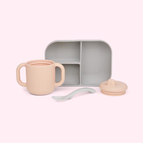 Pink Beaba Compartment Plate Tableware Set