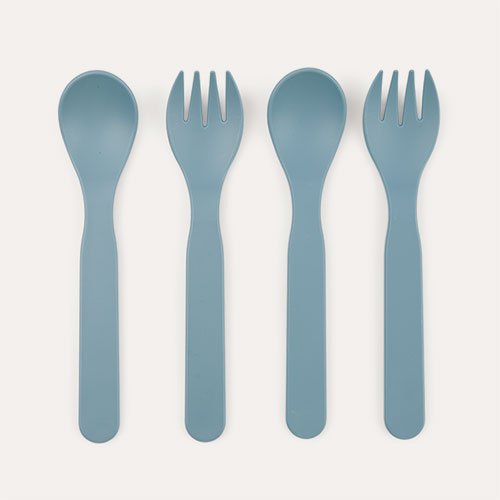 Blue KIDLY Label 4-Pack Eco Spoons & Forks