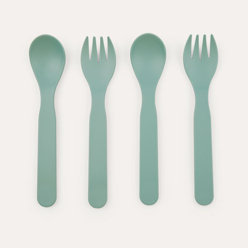 Green KIDLY Label 4-Pack Eco Spoons & Forks