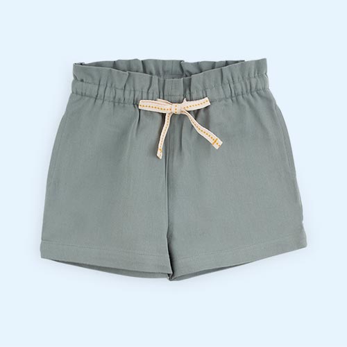 Soft Blue Little Green Radicals By The Sea Twill Shorts