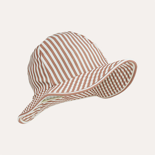 Pink Stripe KIDLY Label Floppy Swim Hat