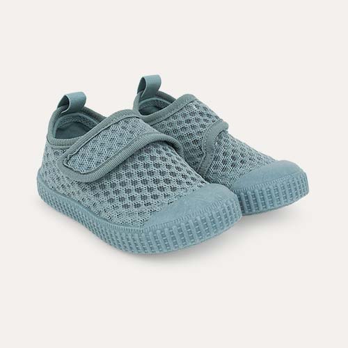 Stone Blue KIDLY Label Mesh Beach Shoes