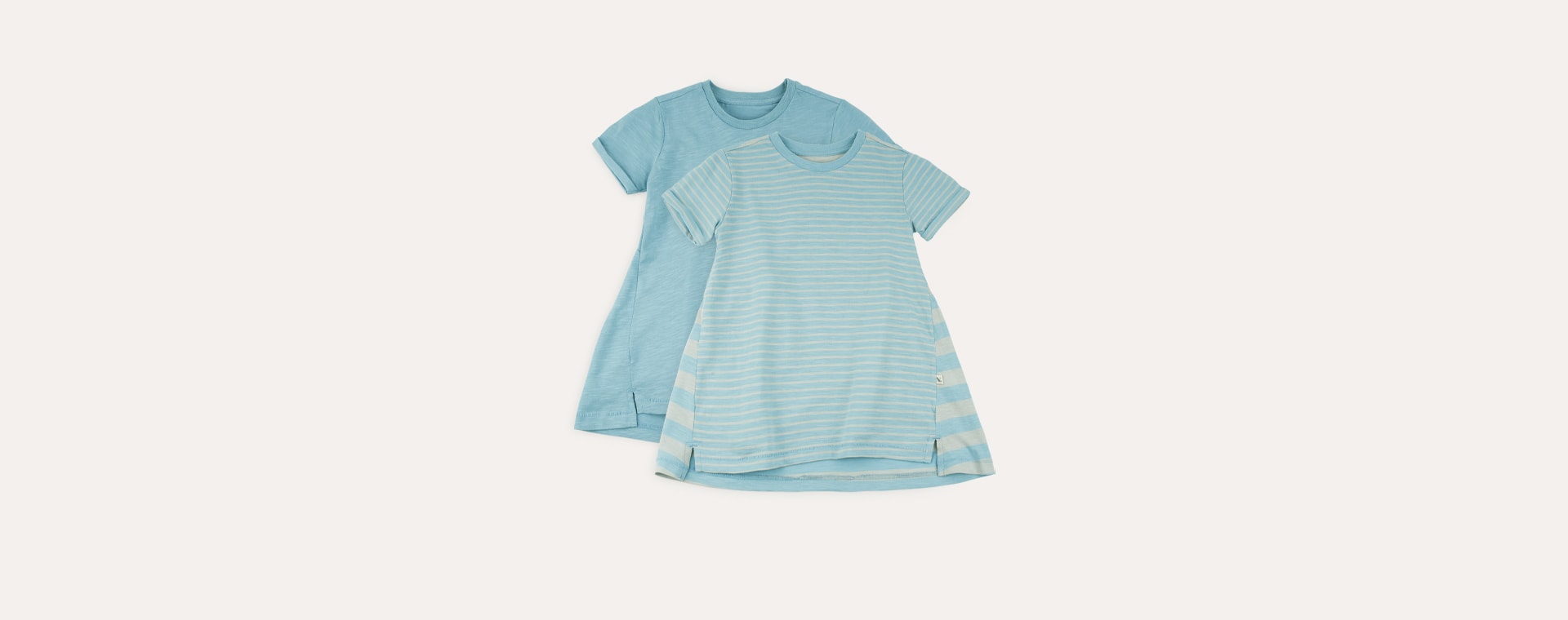 Light Blue Mix KIDLY Label 2-Pack Perfect Tee Dress