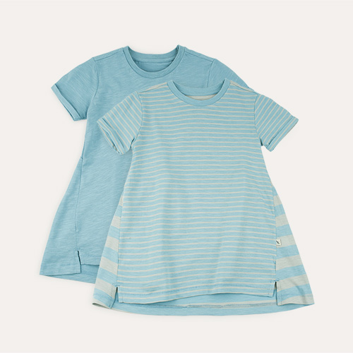 Light Blue Mix KIDLY Label 2-Pack Perfect Tee Dress