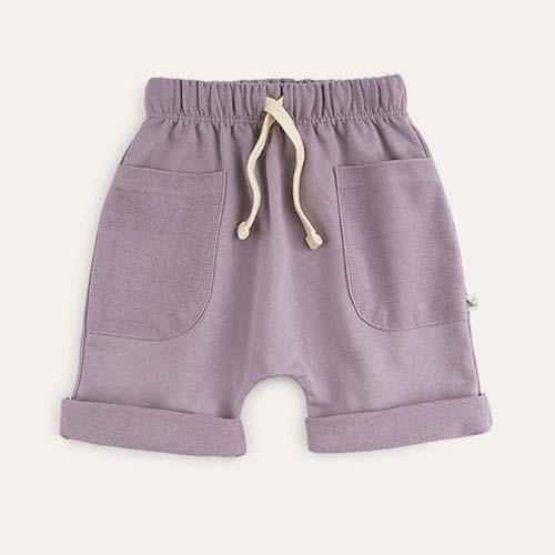 Dusty Purple KIDLY Label Organic Easy Shorts