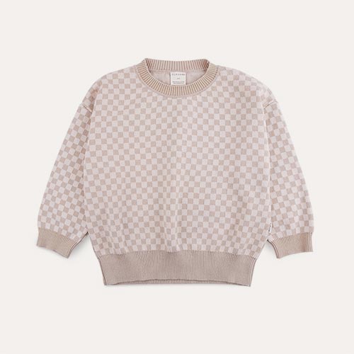 Taupe Claude & Co Checkerboard Sweater