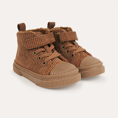 Cinnamon KIDLY Label Cord High Top Trainers