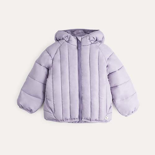Lavender Grey KIDLY Label Puffer Jacket