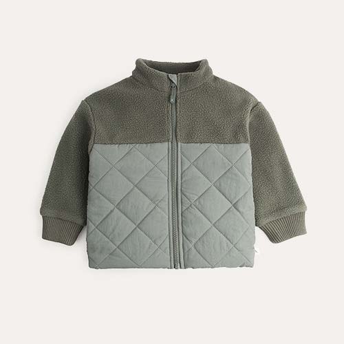 Pewter Green KIDLY Label Quilted Fleece