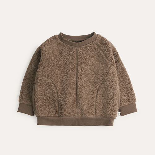 Taupe KIDLY Label Sherpa Sweatshirt