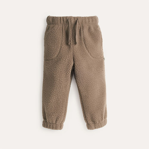Taupe KIDLY Label Sherpa Jogger