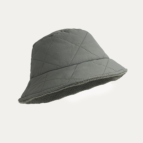 Pewter Green KIDLY Label Reversible Quilted Hat