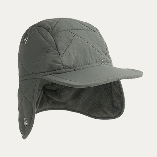 Pewter Green KIDLY Label Quilted Trapper Hat